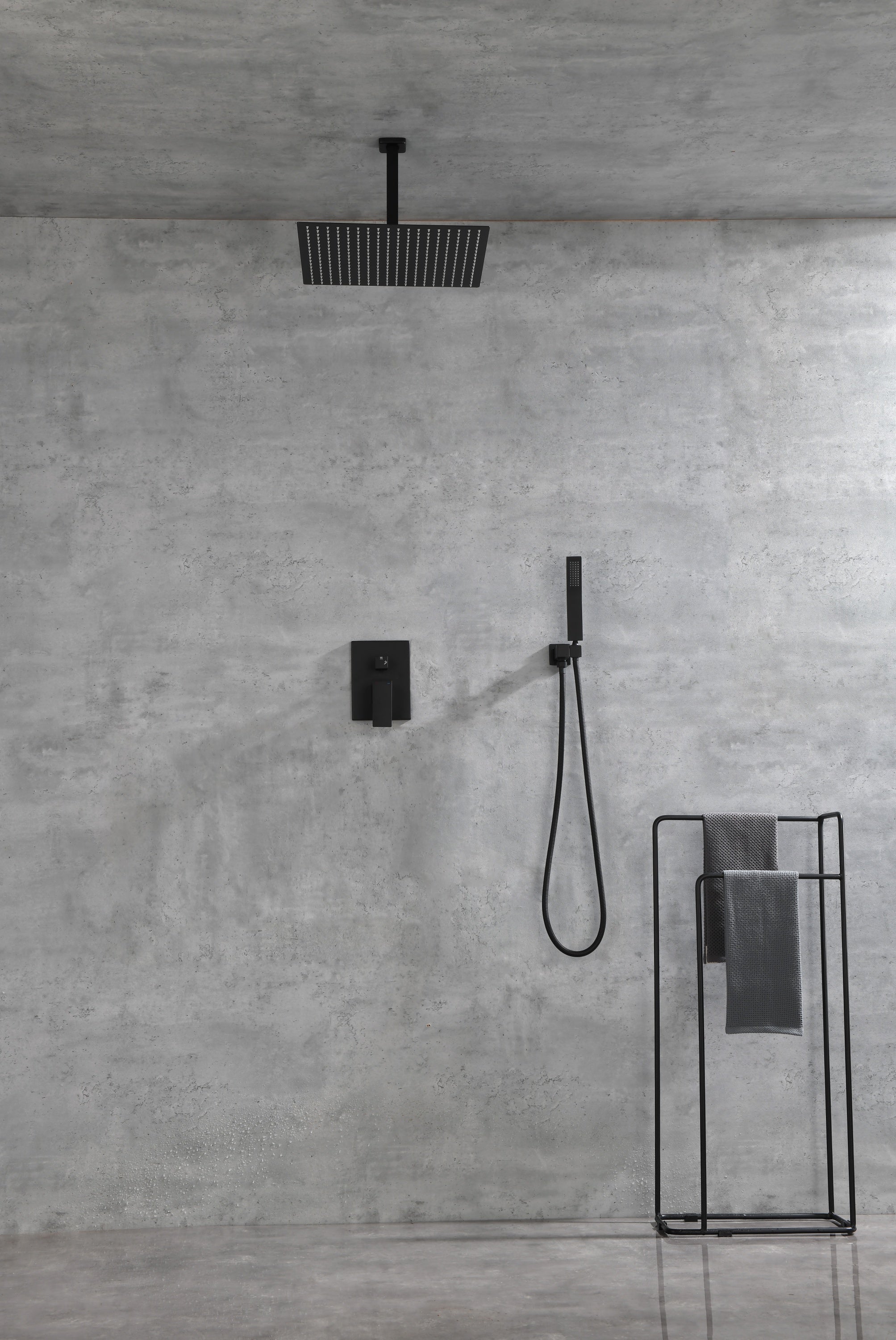 Ceiling Mounted Shower System Combo Set with Handheld and 16"Shower head