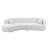 Luxury Modern Style Living Room Upholstery Curved Sofa with Chaise 2-Piece Set, Left Hand Facing Sectional,  Boucle Couch, White