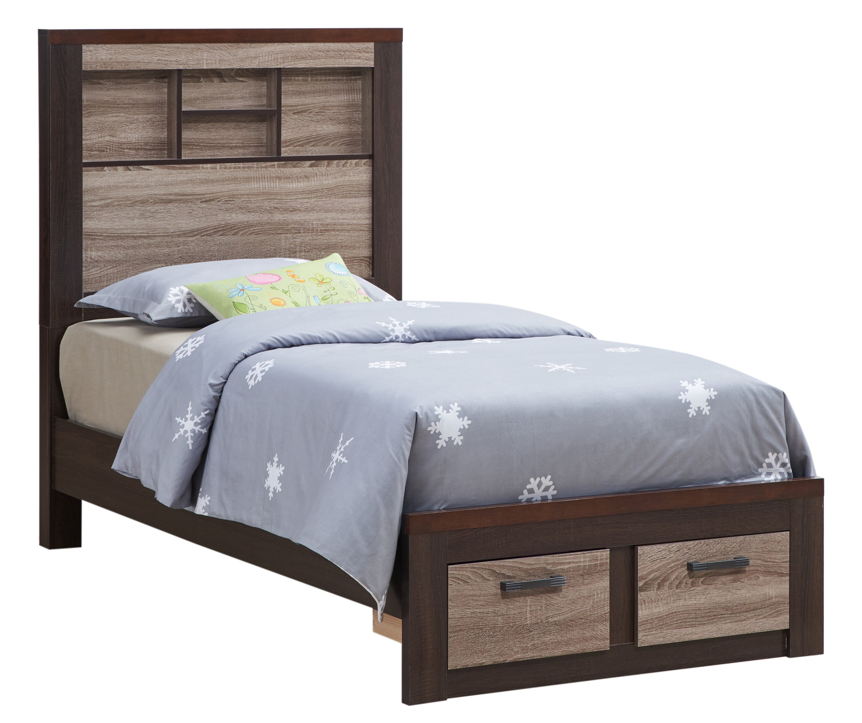 Glory Furniture Magnolia G1400B-TB Twin Bed , Gray/Brown