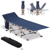 Outsunny Folding Camping Cot for Adults with Carry Bag, Side Pocket, Outdoor Portable Sleeping Bed for Travel, Camp, Vacation, 330 lbs. Capacity, Blue