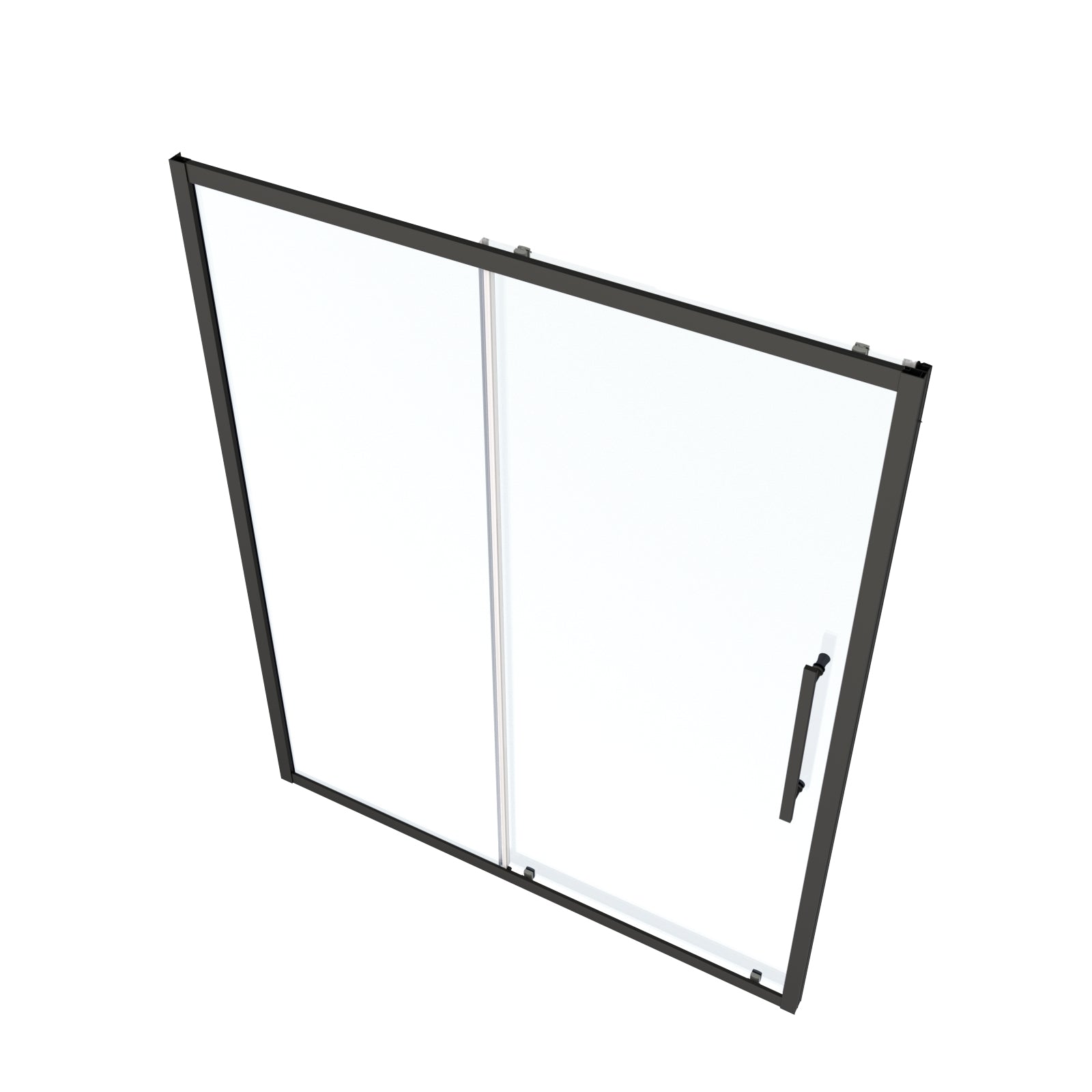 56"-60"W x 72"H sliding shower door, sliding door, with 1/4" tempered glass and Matted Black finish 6072