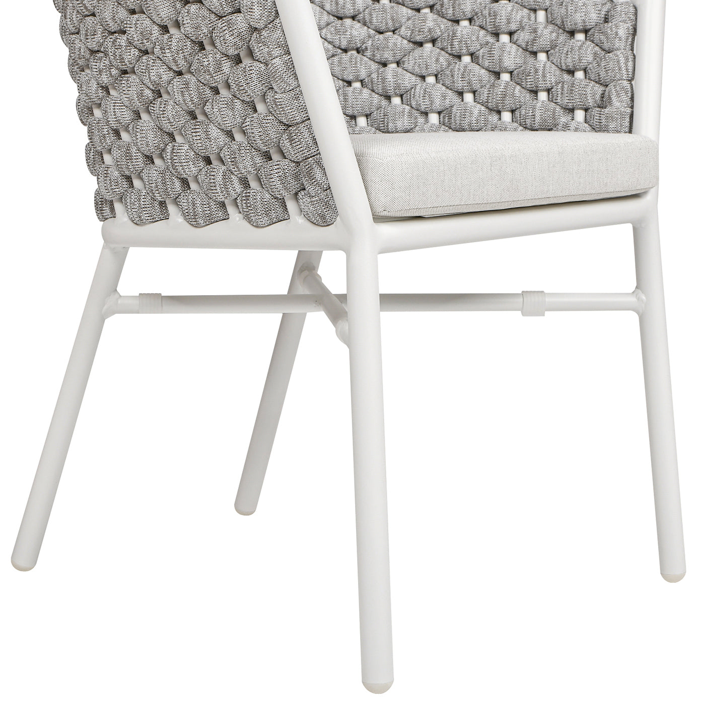 Rowan 24" Rope Barrel Back Patio Dining Chairs, Set of 2, Optic White Acrylic