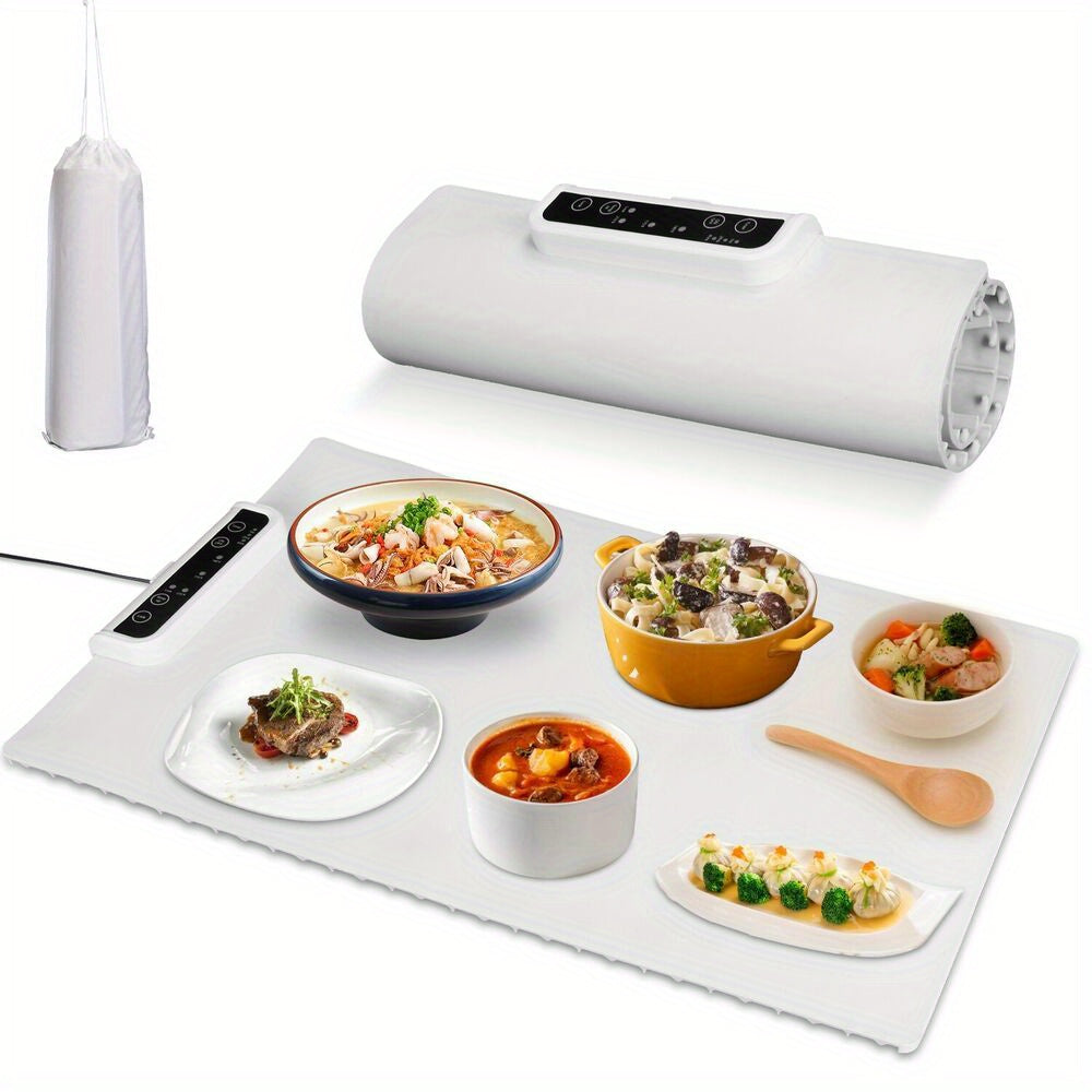 Electric Heating Tray with Adjustable Temperature Roll Up Food Warmer Heating Pad