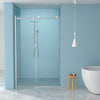 Sliding bypass shower door 48 in. x 76 in. Brushed Silver front view