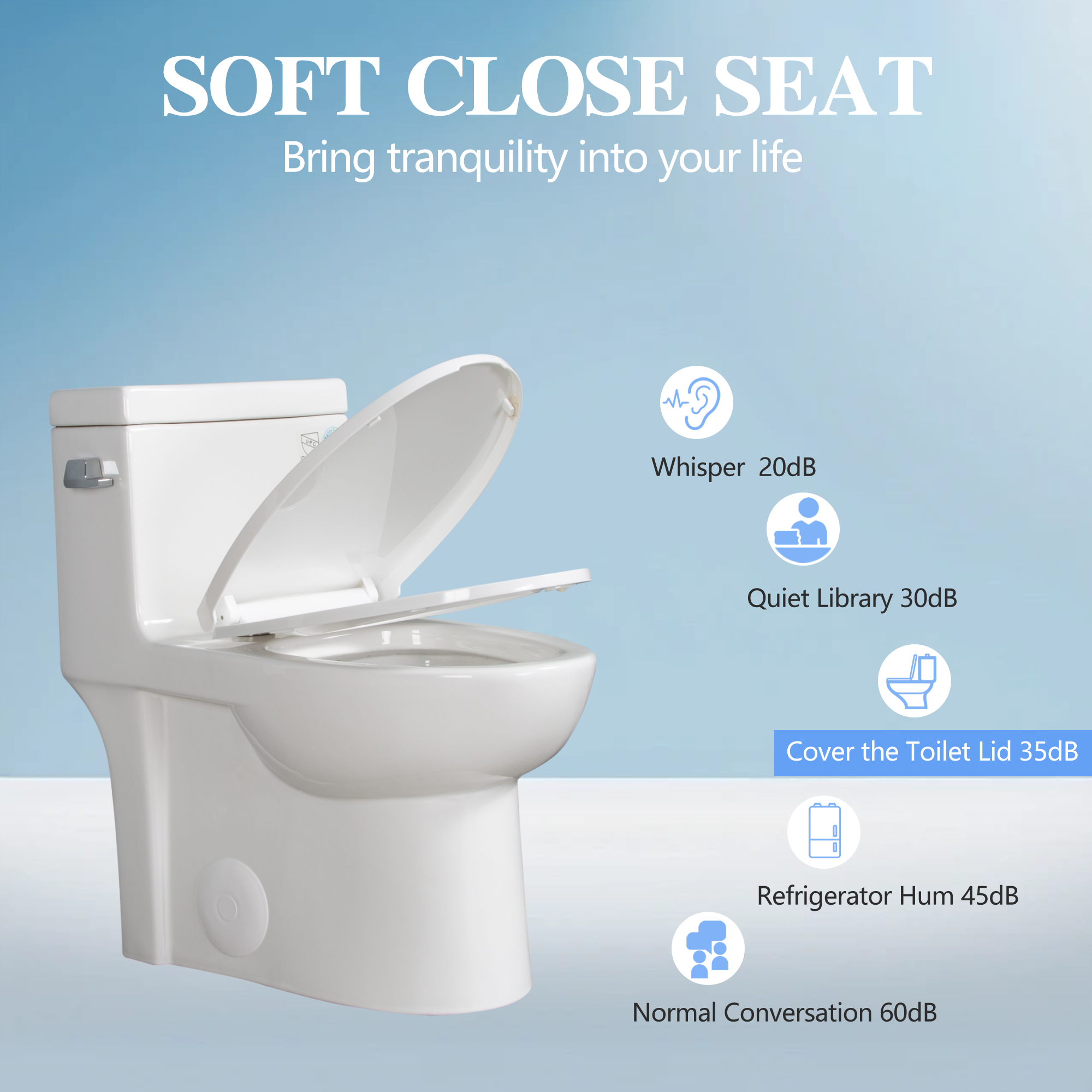 1.28 GPF Single-flush One Piece Toilet, Water-Saving Elongated Comfort Height Floor Mounted, Soft Closing Seat, 1000 Gram Map Flushing Score Toilet, Gloss White 23T03-GW