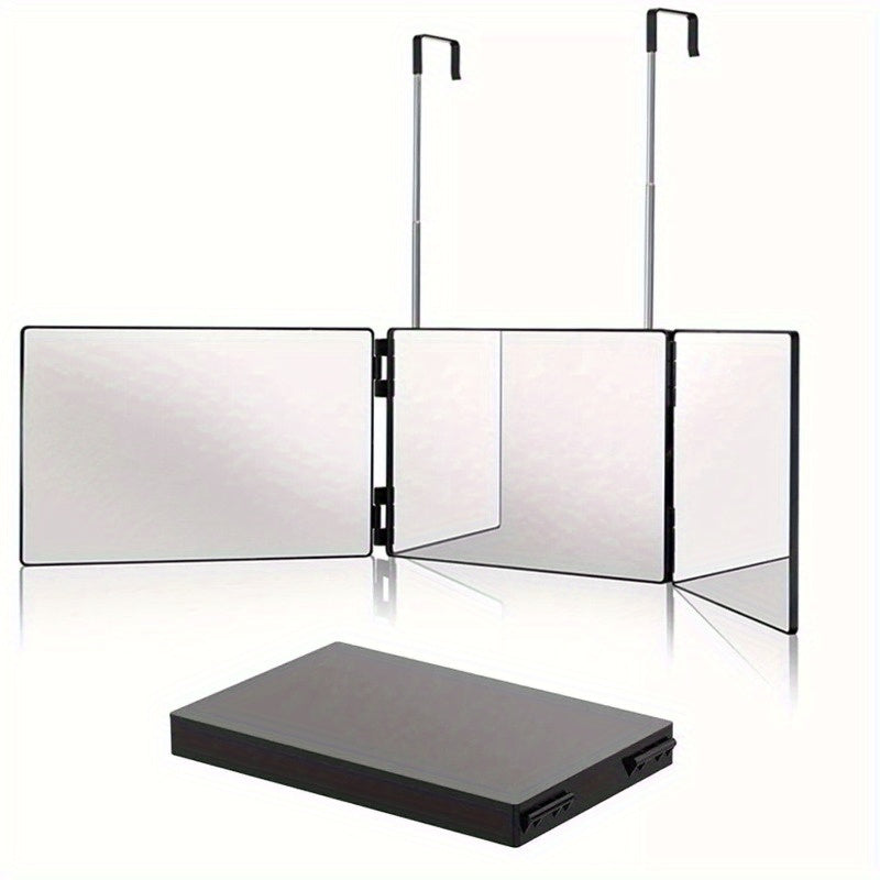 3 Way Makeup Mirror Personal Mirror Bedroom Folding Mirror w/Telescopic Hanger