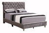 Stylish Gray Upholstered Transitional Bed