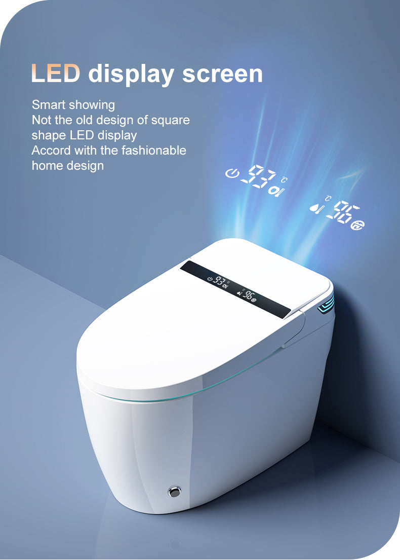 Smart Toilet with Bidet Built-in, Auto Dual Flush, Auto Open & Close Bidet Toilet with Heated Seat, Instant Warm Water, Remote Control, ADA Height Tankless Toilet, Digital Display, Elongated