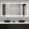 72 x 36 Inch Frameless Rectangular LED Bathroom Vanity Mirror with Touch Sensor, Anti-Fog, and 3 Color Options in Silver