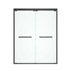 60"W x 76"H Sliding Framed Shower Door in Black Finish with Clear Glass