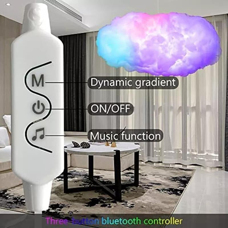 3D Big Cloud Lightning Light Kit Music Sync Warm White Multicolor Lightning Chan