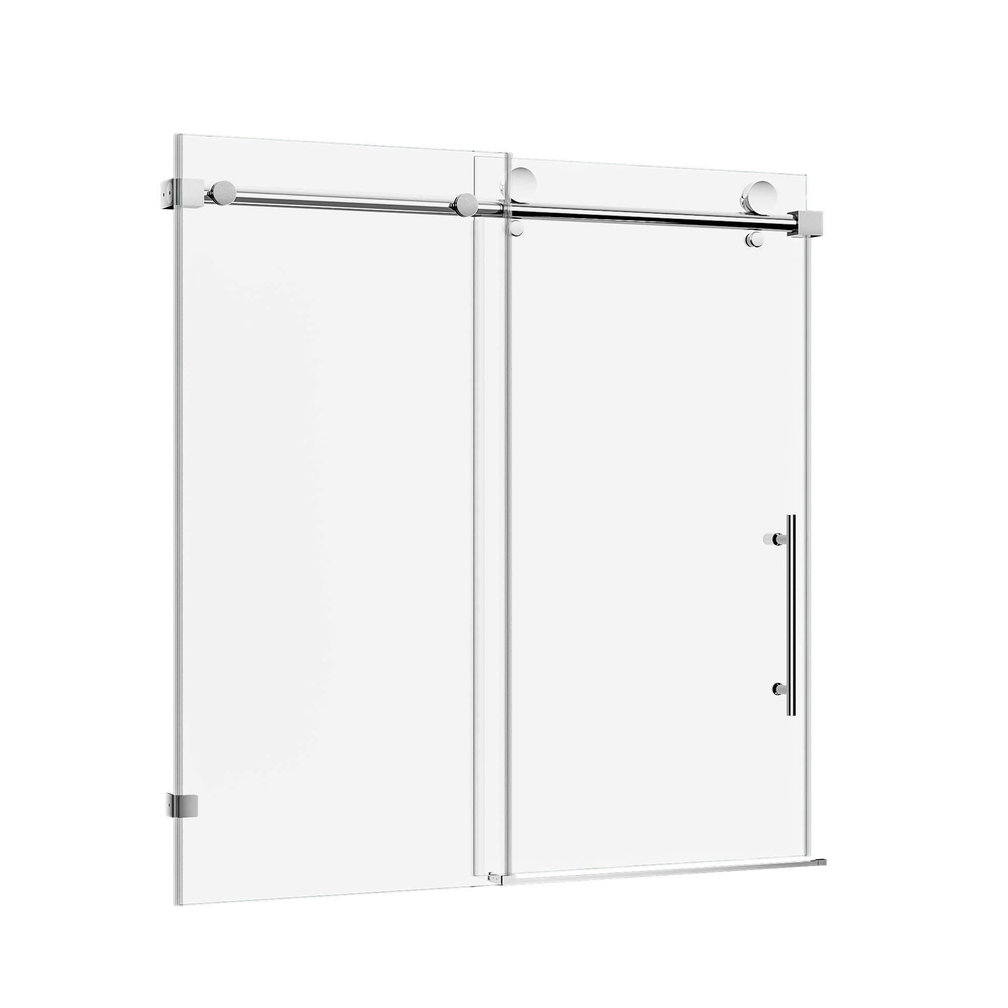 56-60 x 60 in Frameless Single Sliding Bathtub Door - 56-60 x 60 in / Chrome / 5/16 in Glass view 5