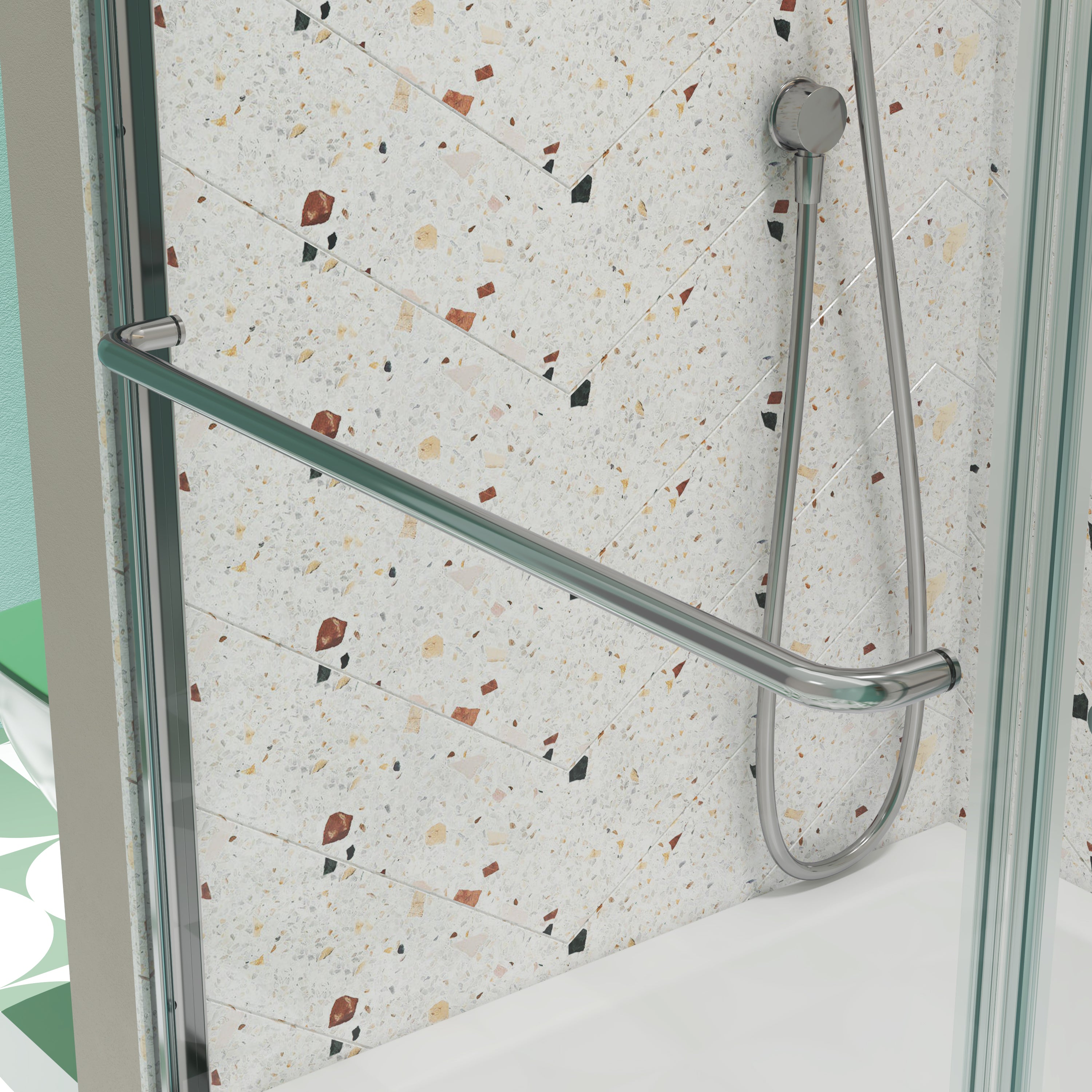 50-54"W x 70"H Bypass shower door, sliding door with 1/4" tempered glass and Chromed finish