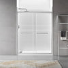 56"-60"W x 70"H Framed Shower Door, Bathroom Double Sliding Shower Door, 1/4" (6mm) Clear Tempered Glass, Bypass Glass Door, Brushed Titanium Finish