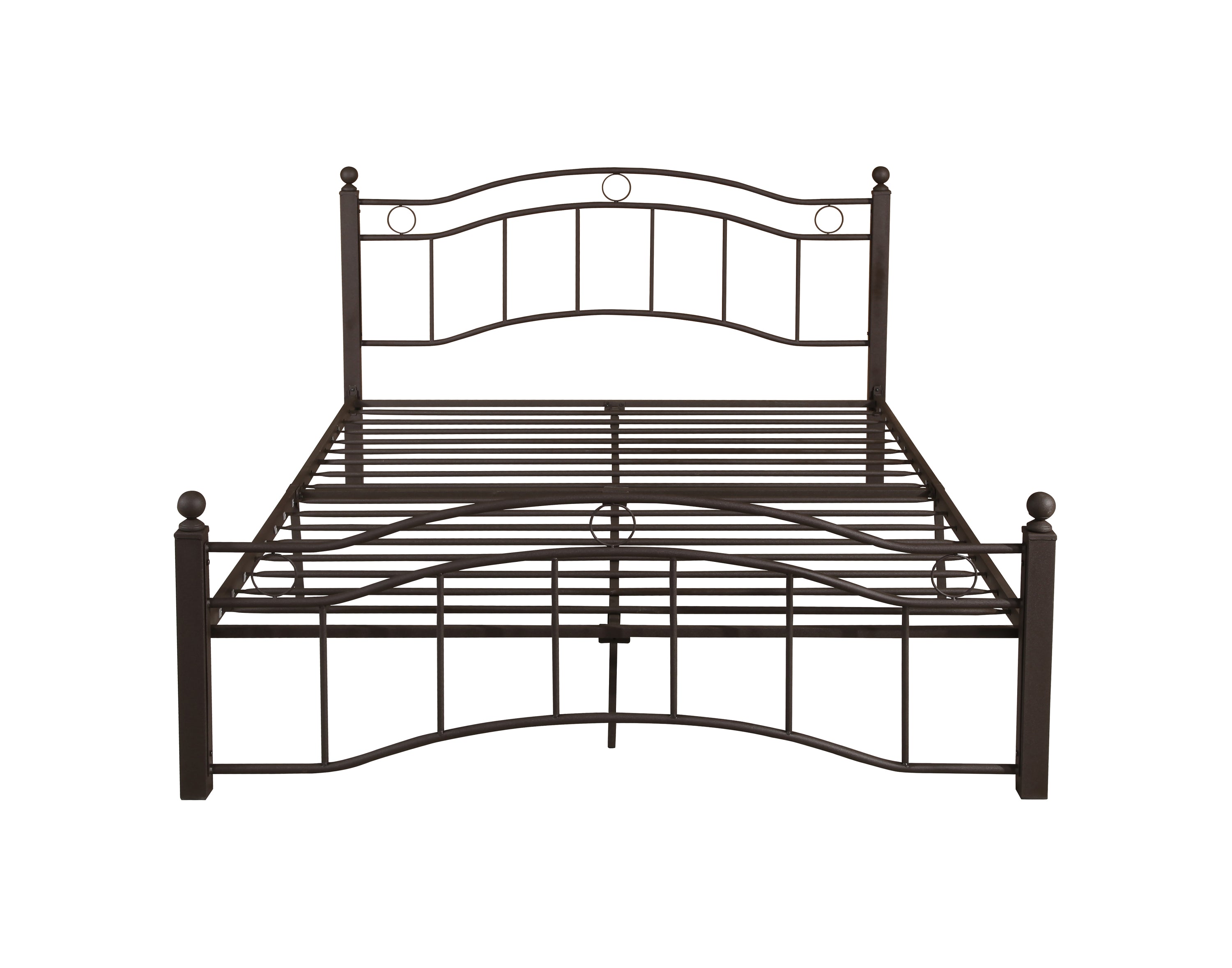 King Size Metal Bed Frame with Headboard and Footboard  Bronze