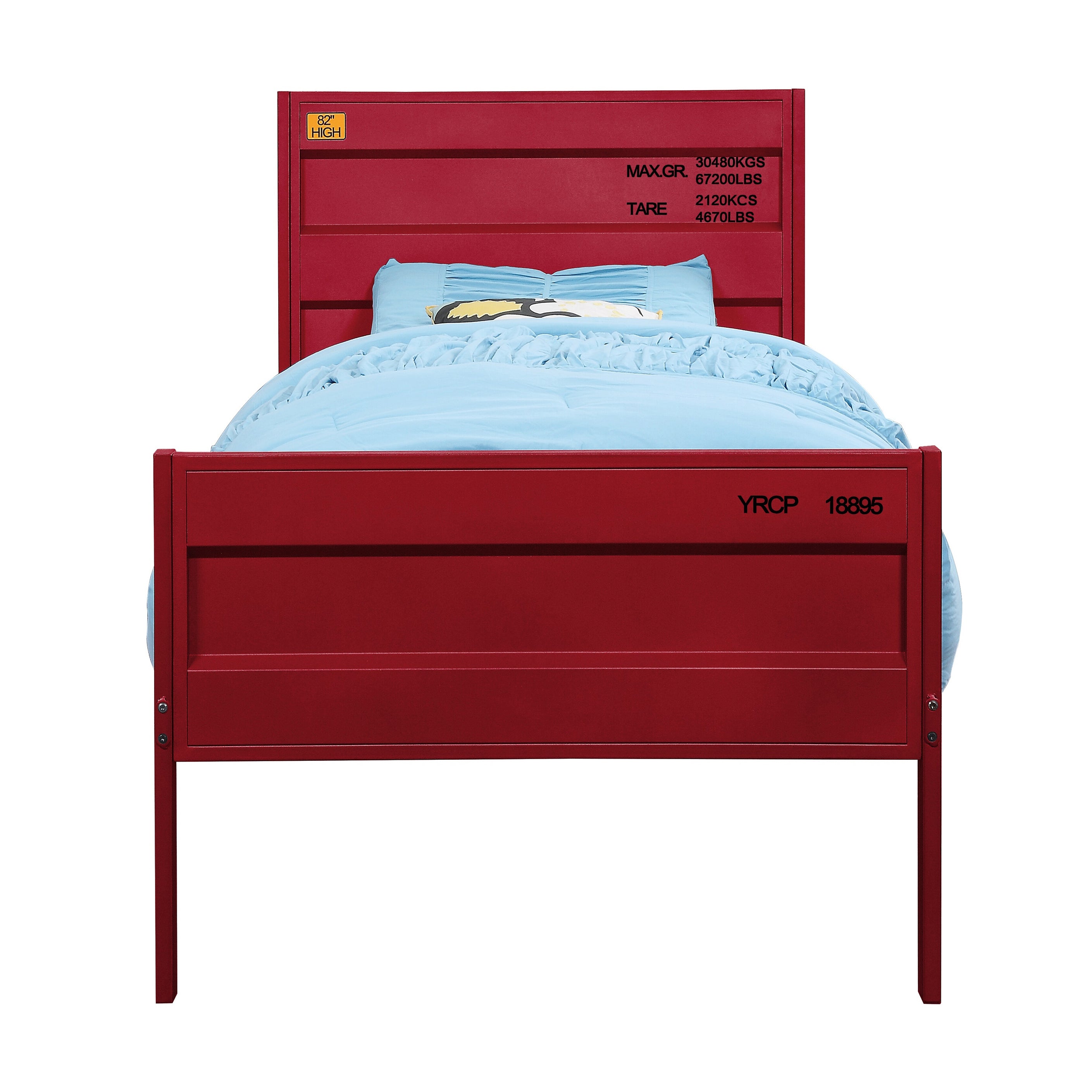 Red Twin Platform Bed