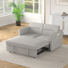 Loveseats Sofa Bed with Pull-out Bed,Adjsutable Back and Two Arm Pocket-Light grey(54.5"x33"x31.5")