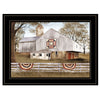 "American Star Quilt Block Barn" by Billy Jacobs, Ready to Hang Framed Print, Black Frame