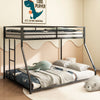 Adam Sturdy Twin over Full Metal Bunk Black for Kids and Adult, Low Profile and Easy Climbing with Stable Ladder