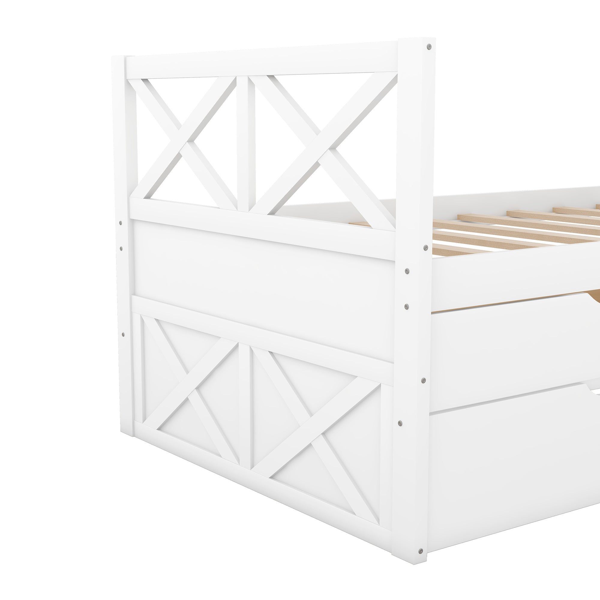 Multi-Functional Daybed with Drawers and Trundle, White