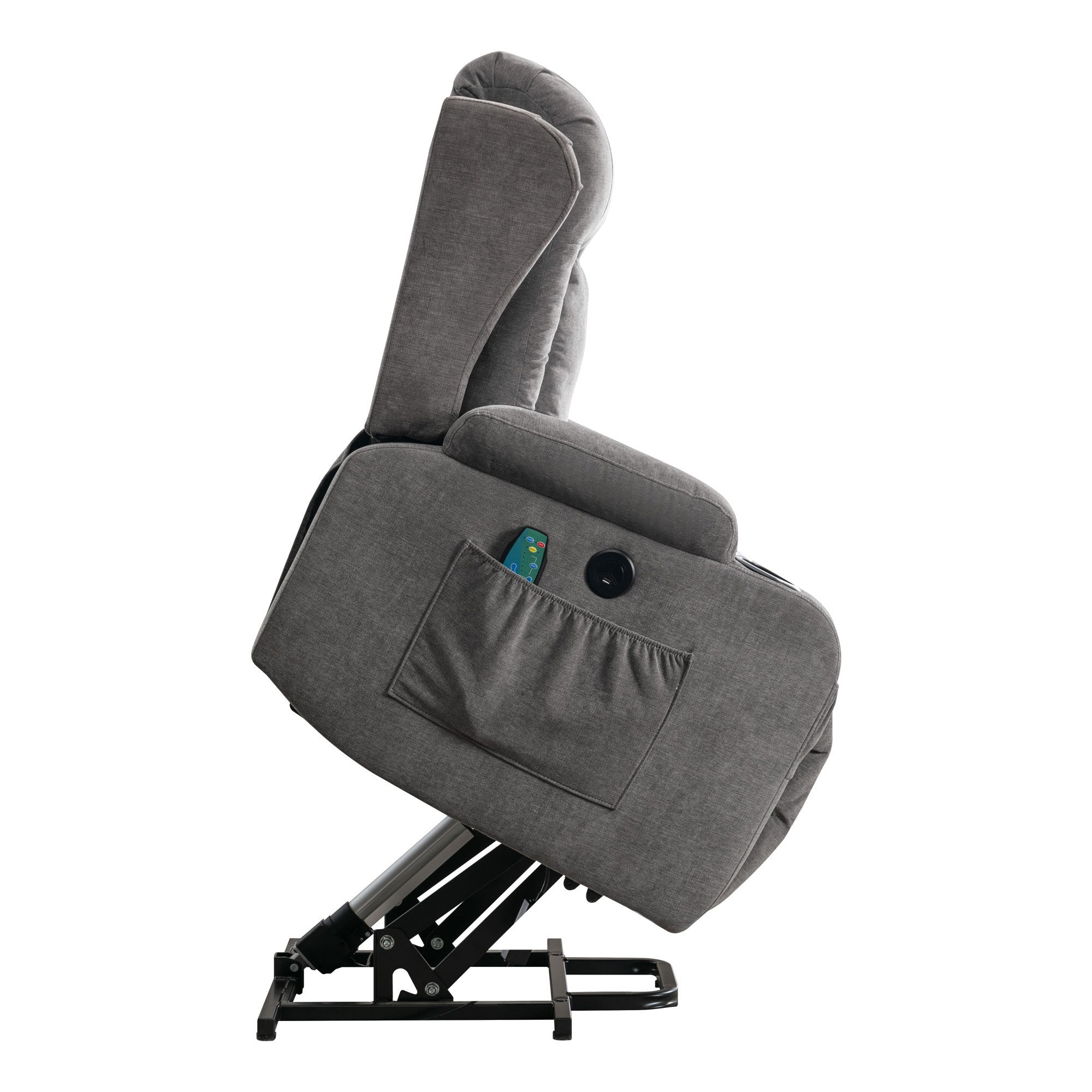 Power Lift Recliner Chair Recliners for Elderly with Heat and Massage Recliner Chair for Living Room with Infinite Position and Side Pocket,USB Charge Port(GREY)