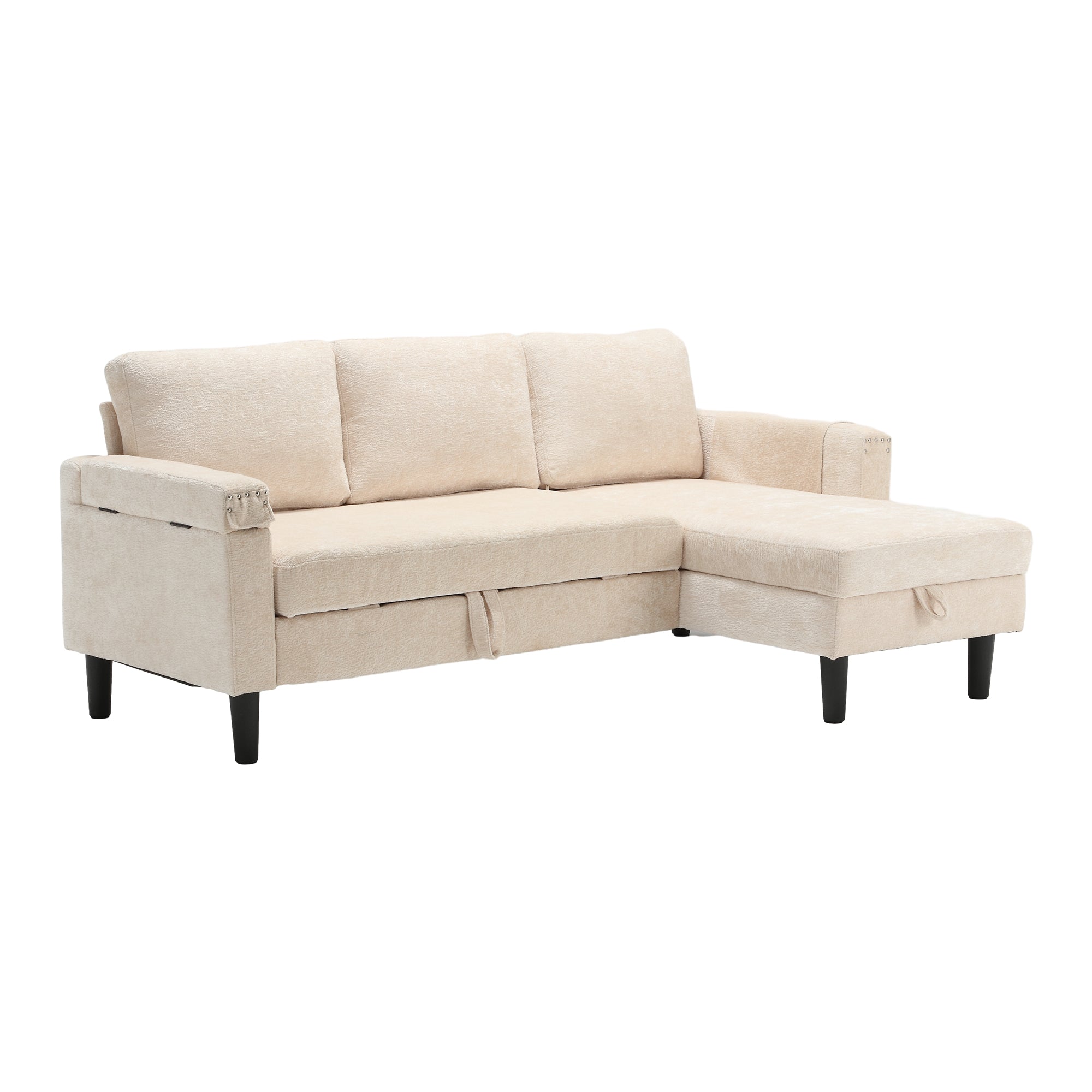 UNITED Sectional Sofa Reversible Sectional Sleeper Sectional Sofa with Storage Chaise