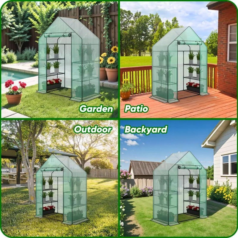 6 Shelves 3 Tiers Greenhouse Portable Mini Walk In Outdoor MINI Planter House