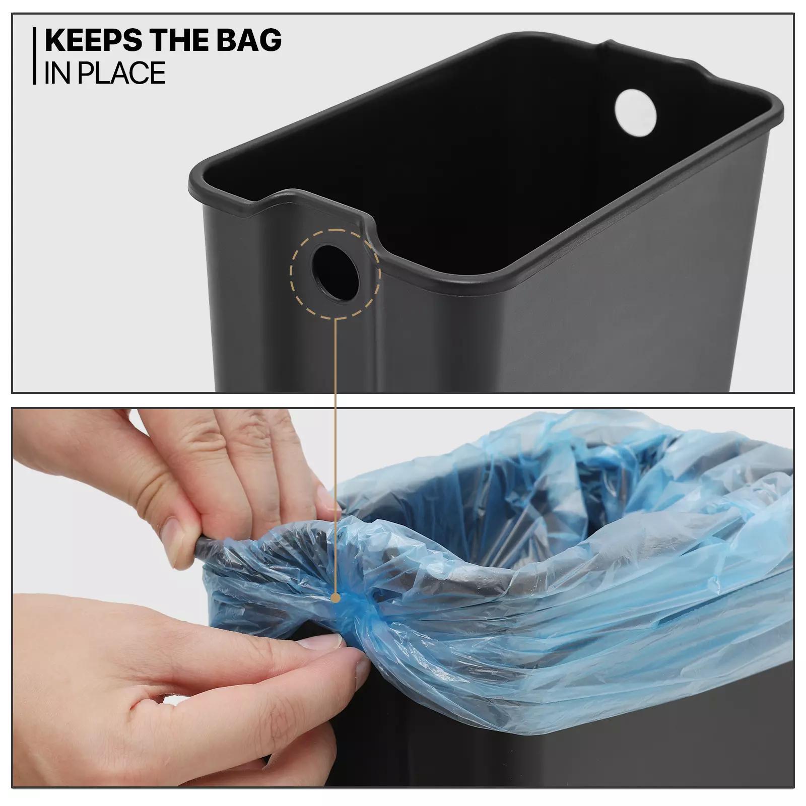 1.3 Gallon Hanging Trash Can – Anti-Oil Kitchen & Bathroom Garbage Bin with Lid