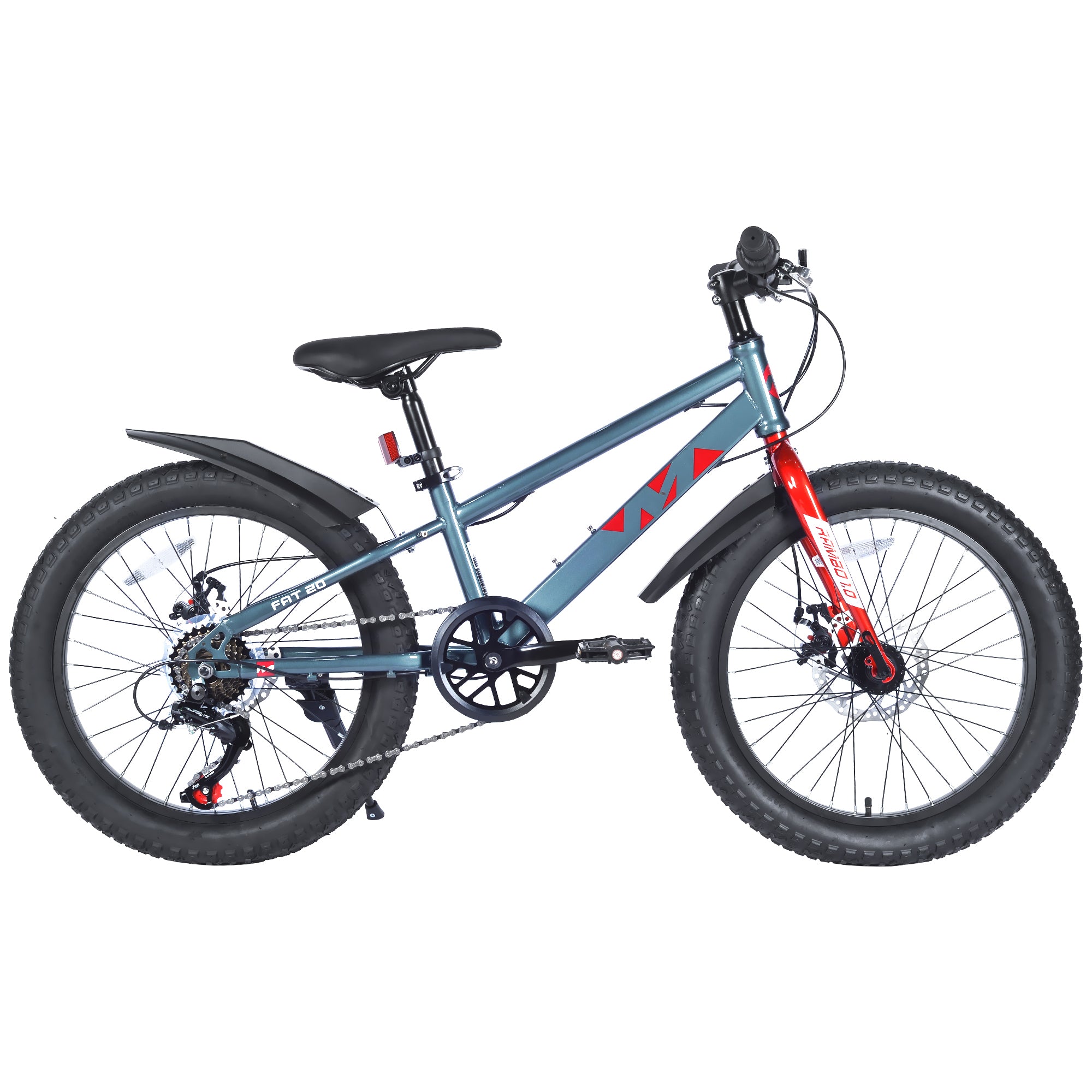 20 Inch Kids Bicycles , Fat Tire Mountain Bike for Boys and Girls Age 5 + Years ,Dual-Disc Brake,Shimano 7-Speed ,Kids Beach and Snow Bicycle