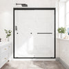 55-60 x 72 in reversible bypass shower door matte black front view