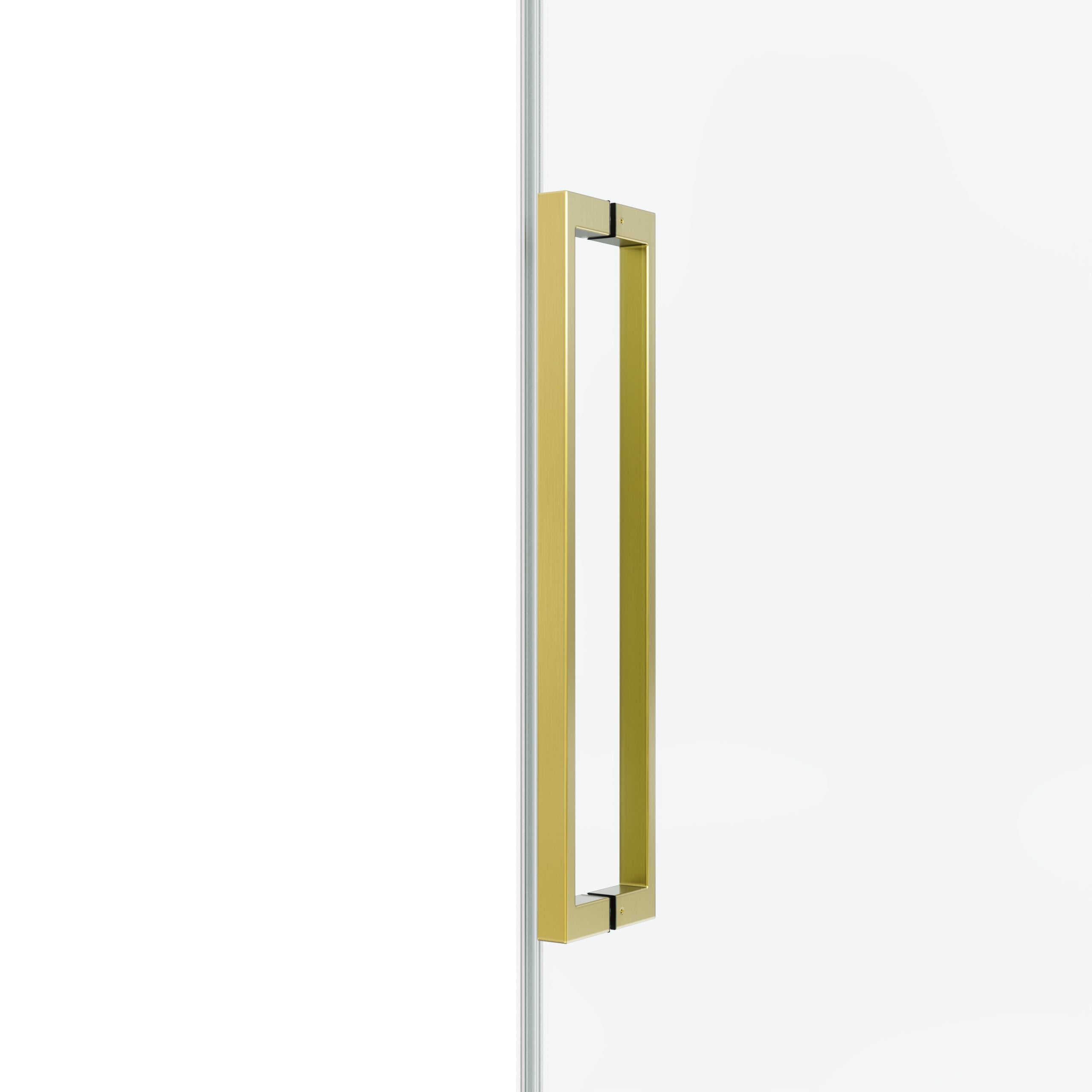 66 x 60 in Fixed and Sliding Square-Tube Shower Door - 66 x 60 in / Brushed Gold view 3