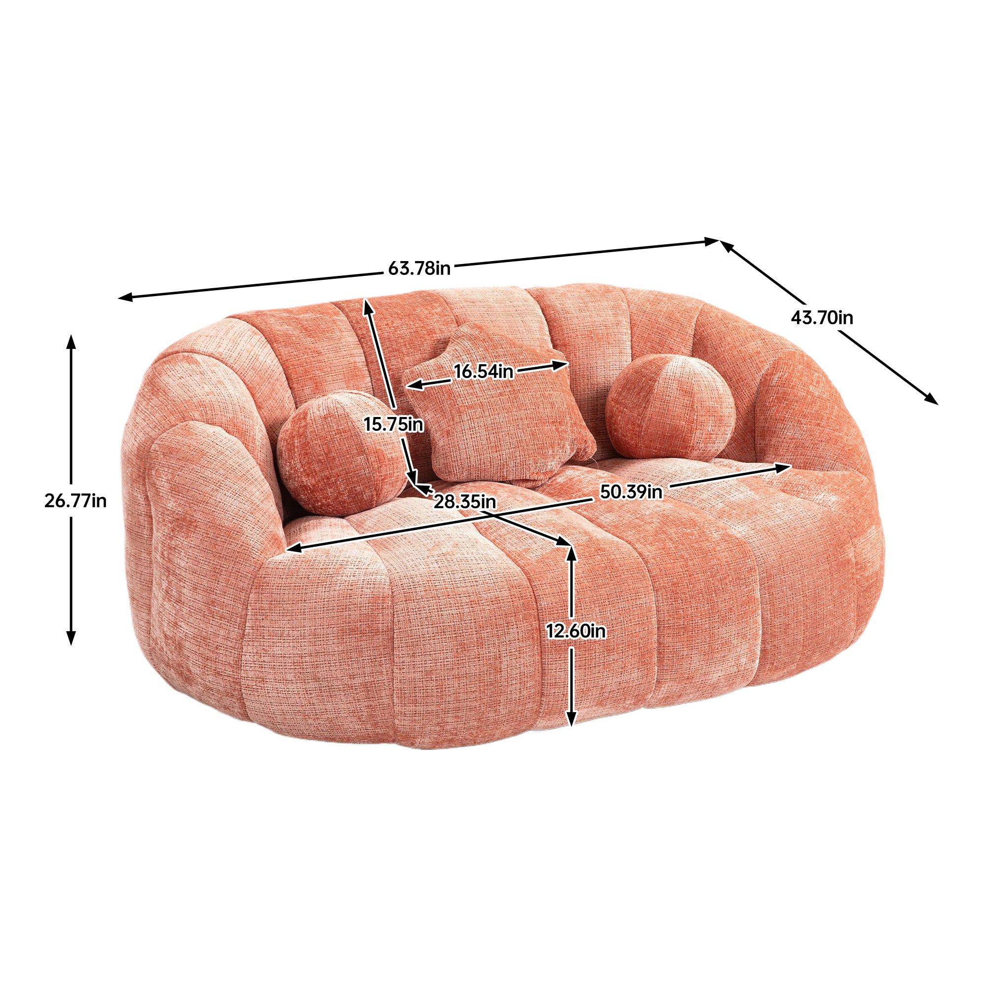 COOLMORE Bean Bag sofa Lazy Sofa Durable Comfort Lounger High Back Bean Bag Chair Couch for Adults and Kids, Indoor & Outdoor, Accent Floor Soft Lounge Chair (Pink chenille)