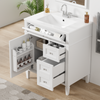 30-inch modern single sink bathroom vanity with top sink, front view