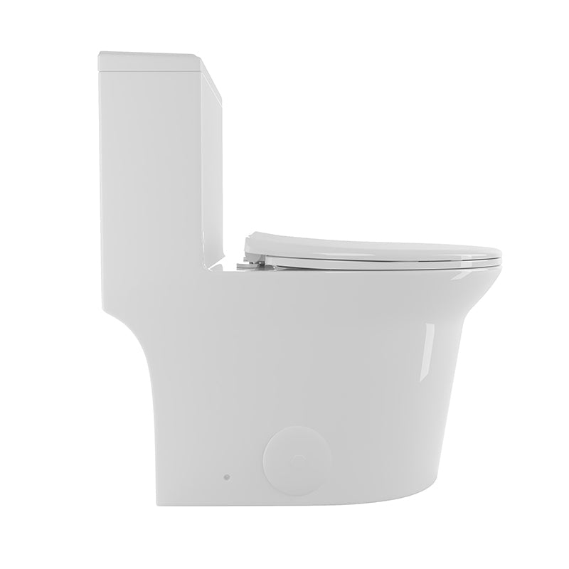 1.1/1.6 GPF Elongated Comfort Height Super Quite Flushing Floor Mounted One-Piece Toilet, CUPC Certified, WaterSense Cetified, Ceramic, White Color, Soft Close Seat