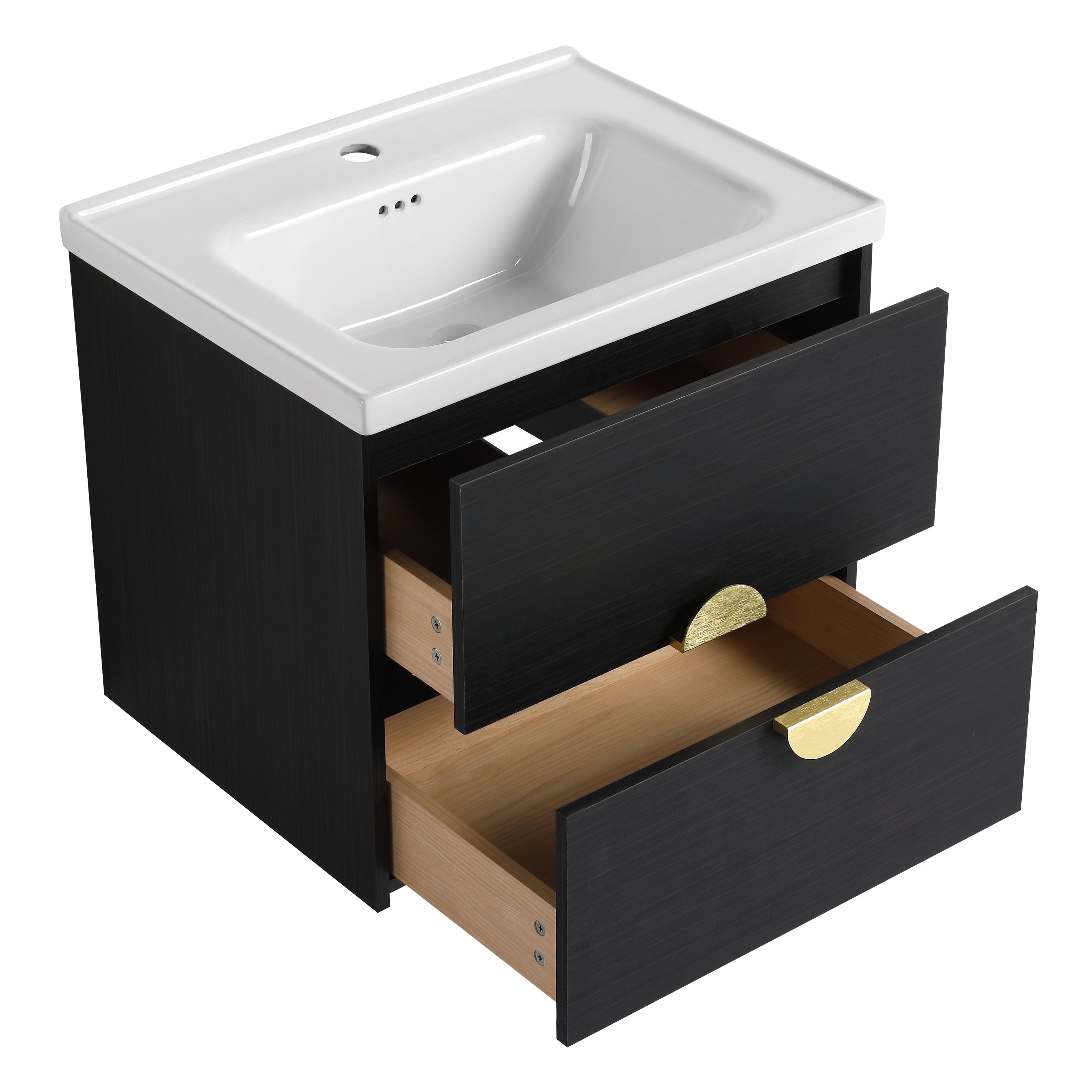 24 Inch Wall-Mounted Bathroom Vanity With Sink, For Small Bathroom (KD-Packing)