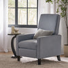 Minimalist Design Light Grey Fabric Push Back Chair