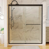 60"Wx 70"H Traditional Sliding Shower Door in Matte black with Clear Glass