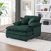 56.3 Inch Corduroy single sofa With  2 toss pillows and a ottoman ,Comfy Sofa- Deep Seat Couch for Living Room