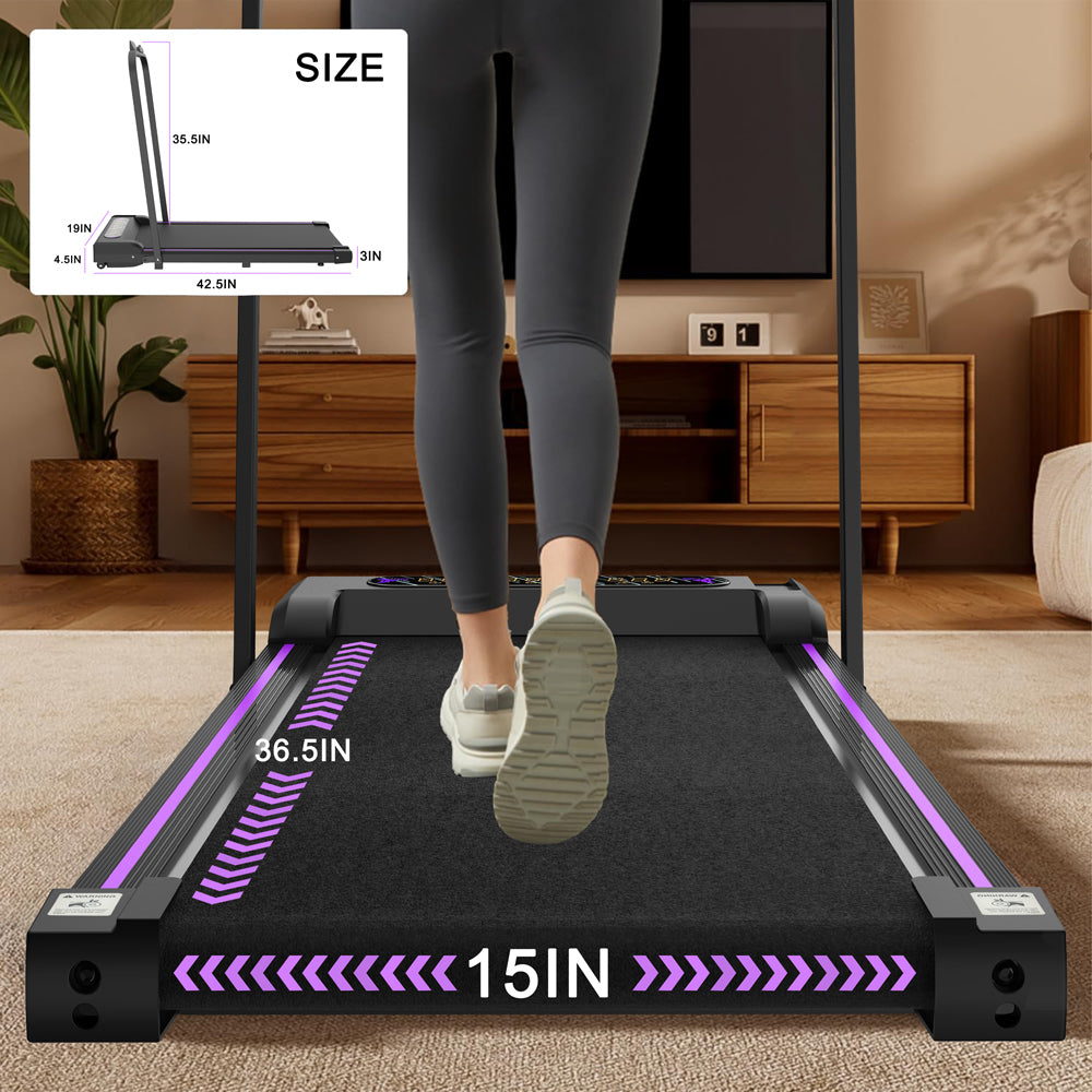 Under Desk Treadmill, Walking Pad, 2 in 1 Portable Treadmill with Handle Remote Control LED Display, Walking Jogging Machine for Home Office Use