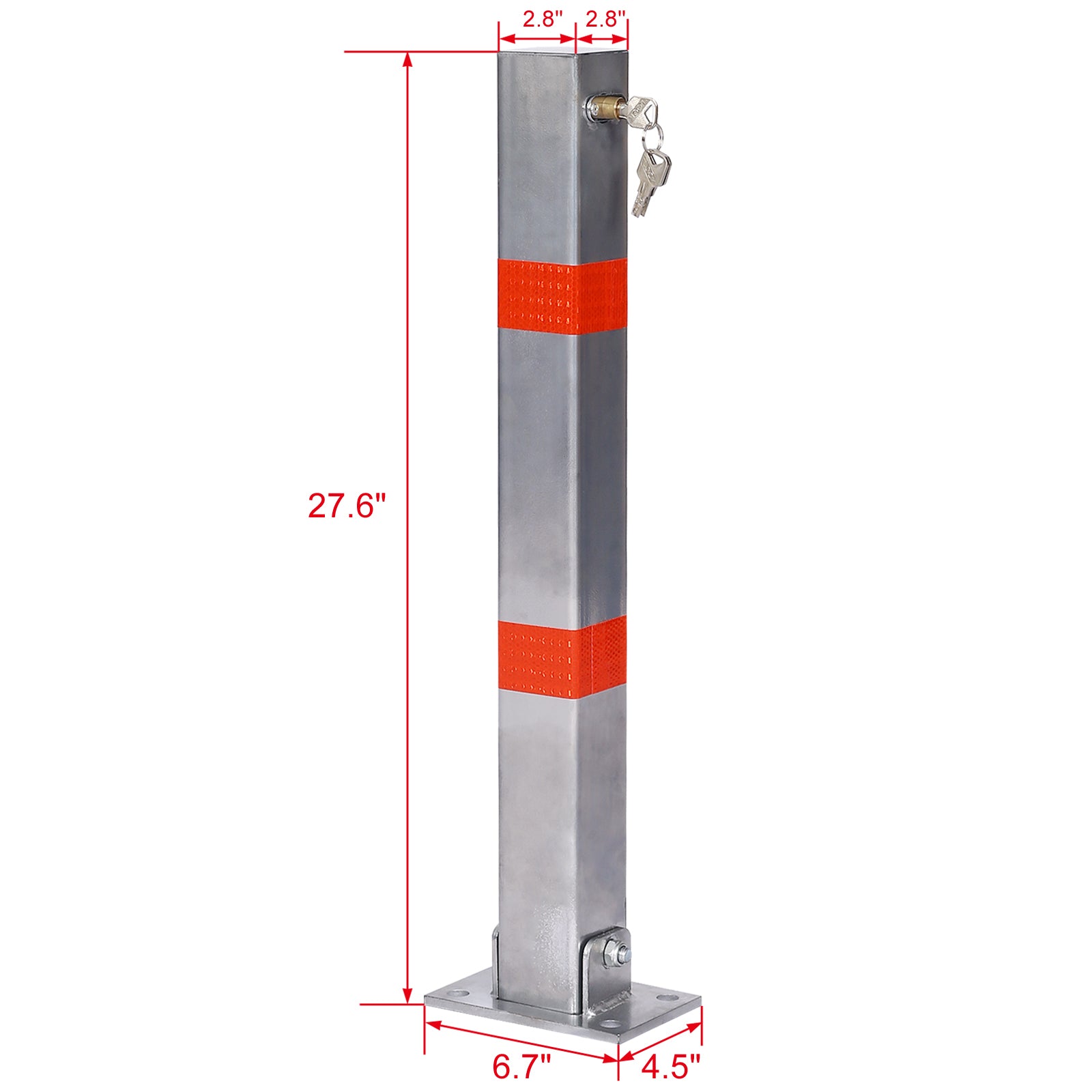 Parking bollard,pole barrier with lock ,car parking protection posts,home garage street decor ,parking barrier Square gray