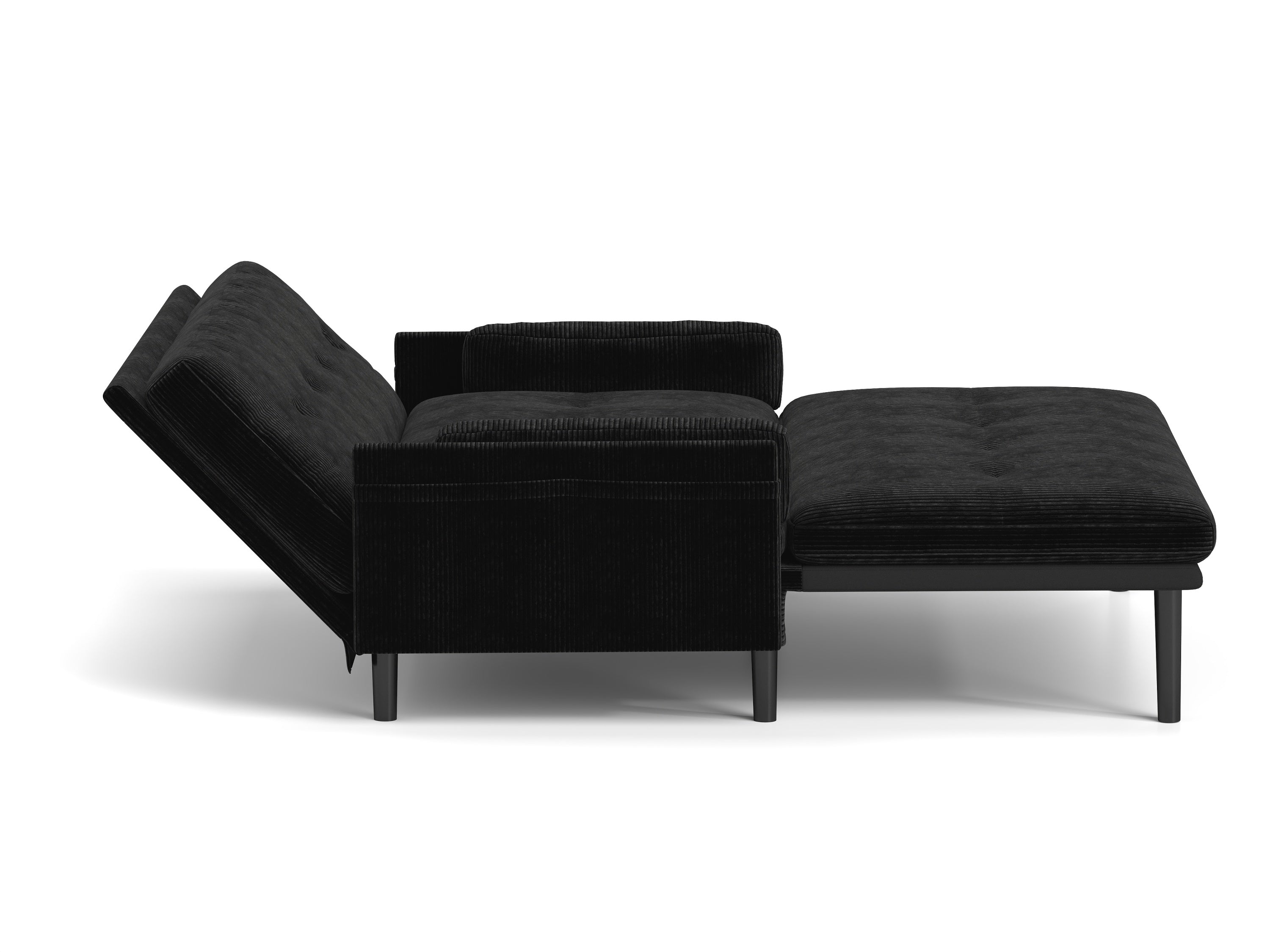 Black 2 seater sofa sleeper with recline fuction