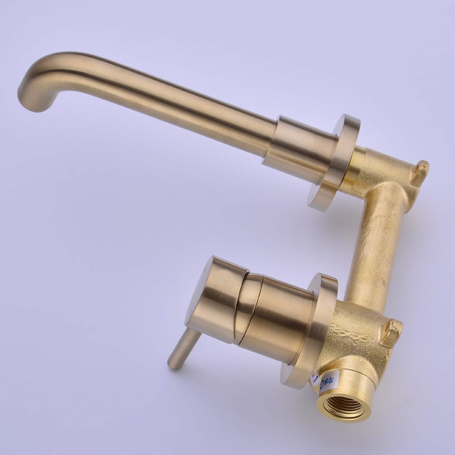 Wall Mount Single Handle Bathroom Faucet Brushed Gold