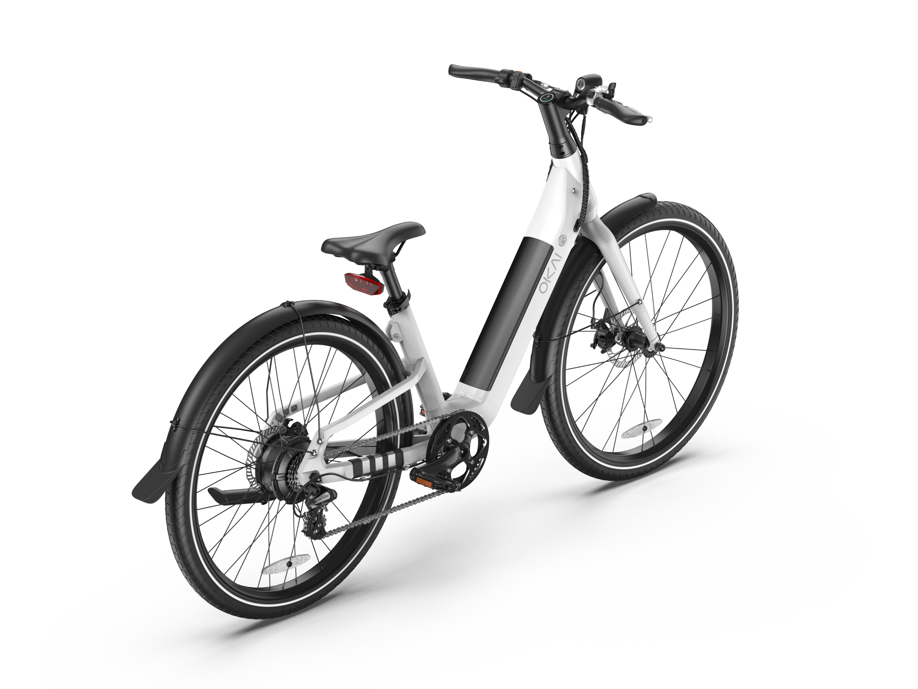 Electric Bike w/ 40 Miles Max Operating Range and 25 mph Max Speed - White