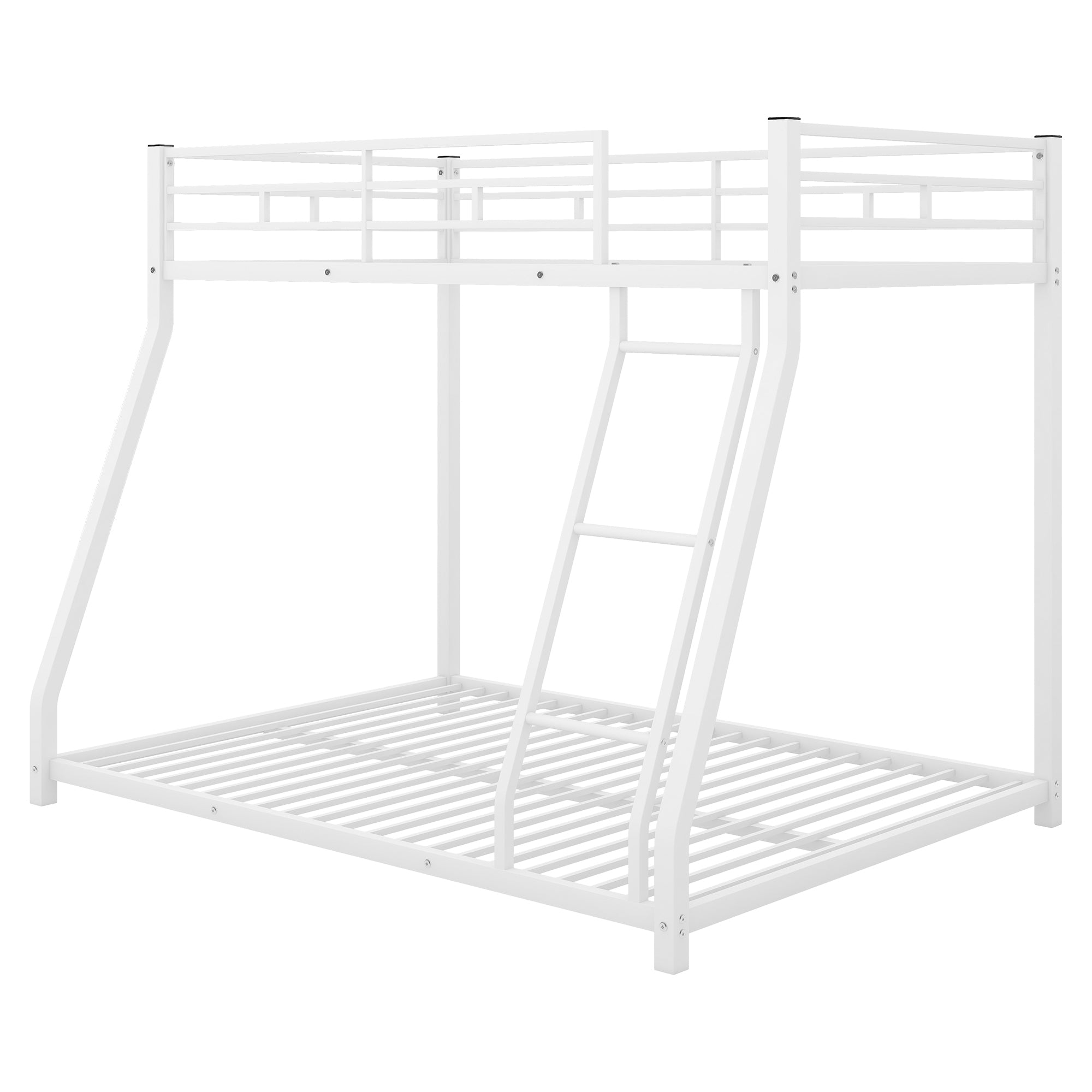 Metal Floor Bunk Bed, Twin over Full,White(OLD SKU:MF193244AAK)