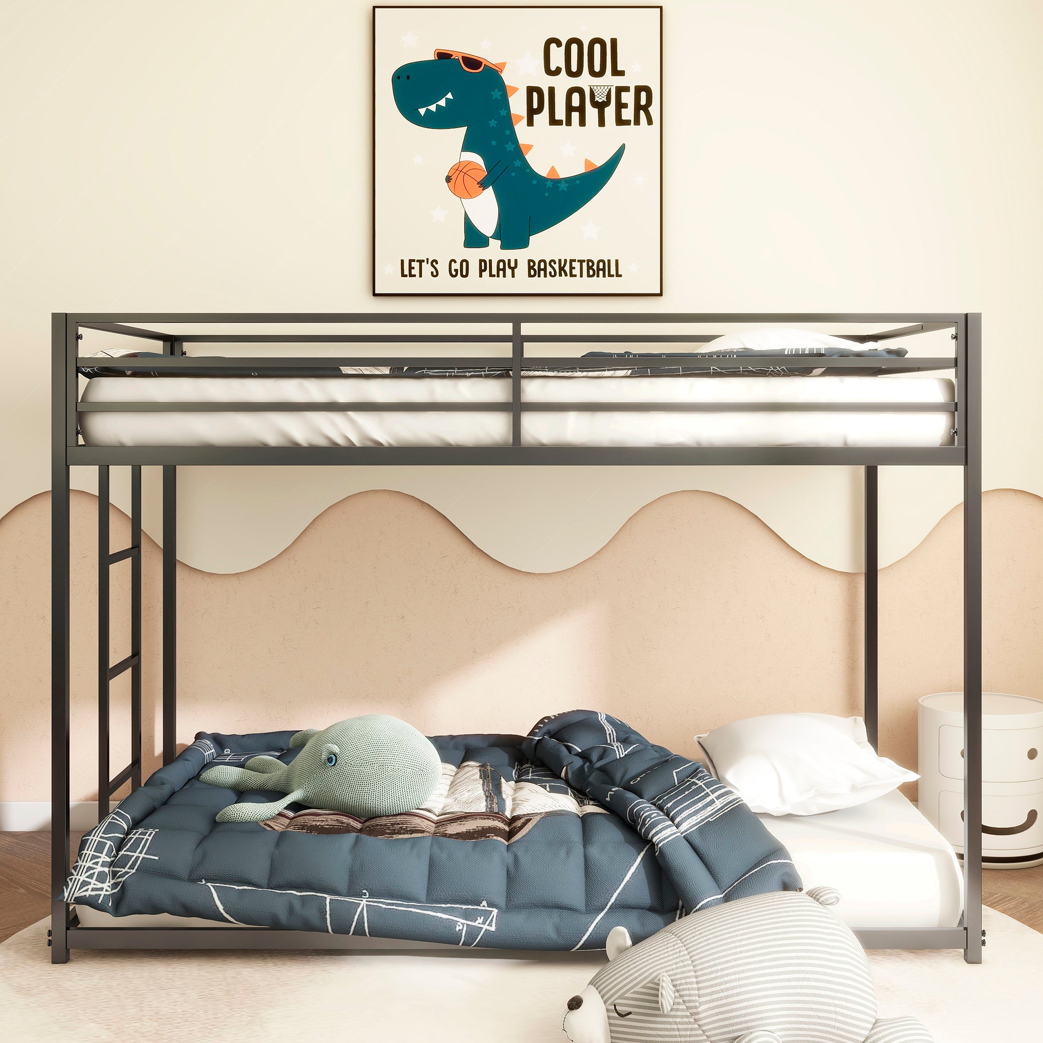 Same as original B083124170 Adam Sturdy Twin over Twin Metal Bunk Black for Kids and Adult, Low Profile and Easy Climbing with Stable Ladder