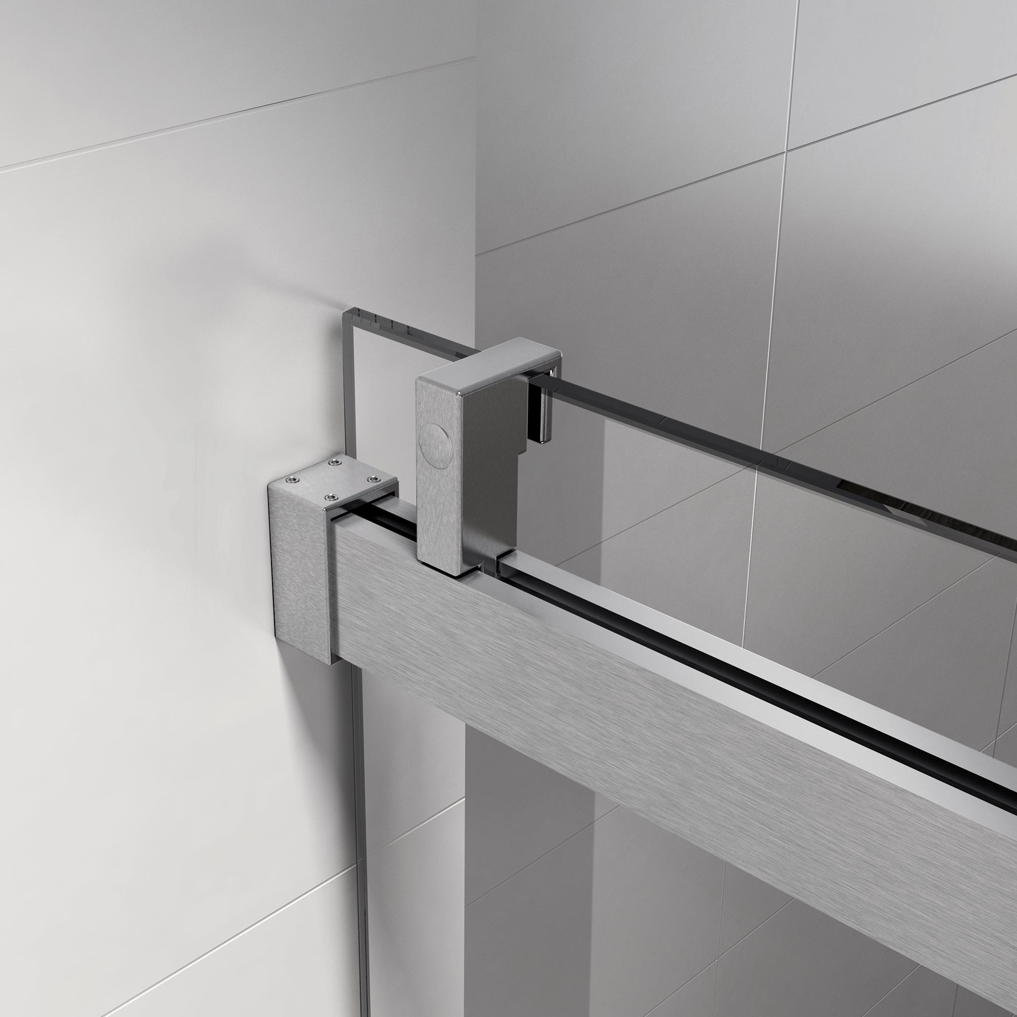 56-60"W x 76"H Single Sliding Frameless Shower Door in Brushed Nickel with Soft-Closing and 3/8 Inch Clear Glass