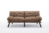 Leatehr Feeling Brown Convertible Folding Modern sofa Bed