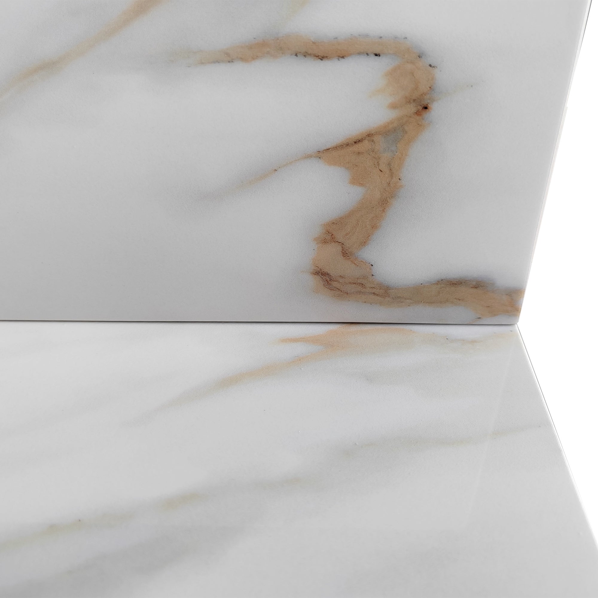 31 Inch Marble Vanity Top, Bathroom Vanity Top with Undermount Rectangular Middle Sink and 4" Height Backsplash, Pre-Drilled Faucet Hole  Vanity Top, Carrara white with veins