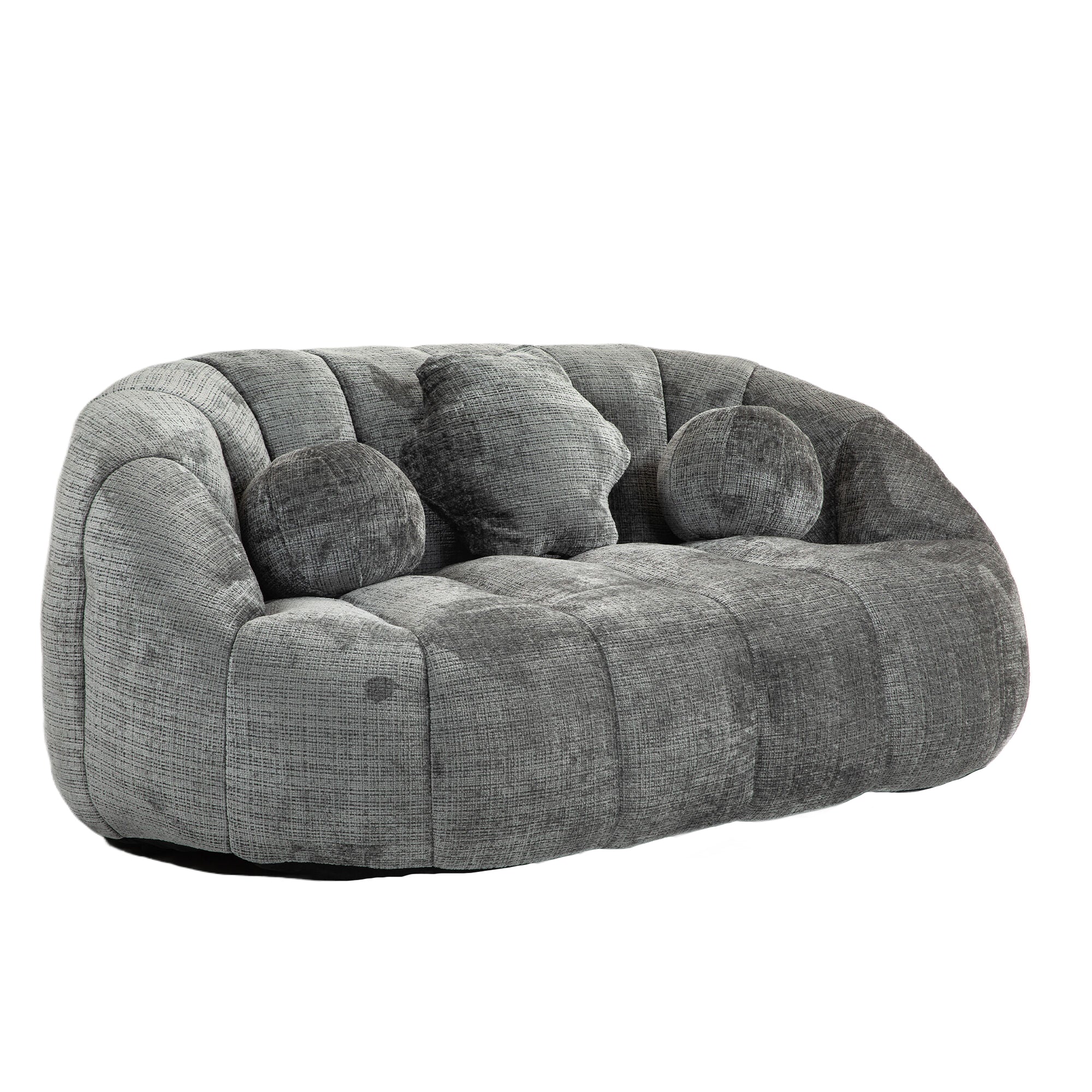 COOLMORE Bean Bag sofa Lazy Sofa Durable Comfort Lounger High Back Bean Bag Chair Couch for Adults and Kids, Indoor & Outdoor, Accent Floor Soft Lounge Chair (Gray chenille)