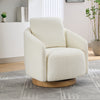 30.3"W Swivel Accent Barrel Chair and Comfy Round Accent Single Sofa Chair, 360 Degree Club Chair, Lounge Armchair for Living Room Bedroom Nursery.Ivory